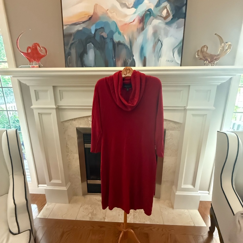 Connected Apparel Red Sweater Dress